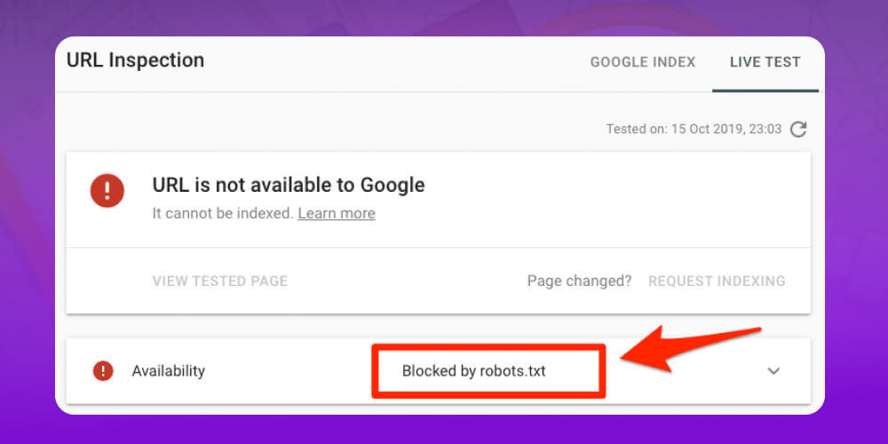 Minh hoạ Google Search Console báo lỗi index