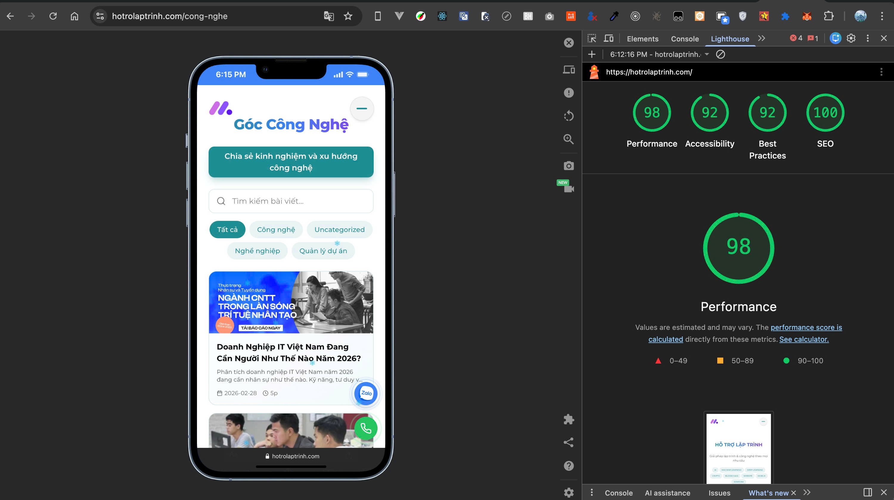 Lượng traffic tự nhiên tăng trưởng qua các tháng
